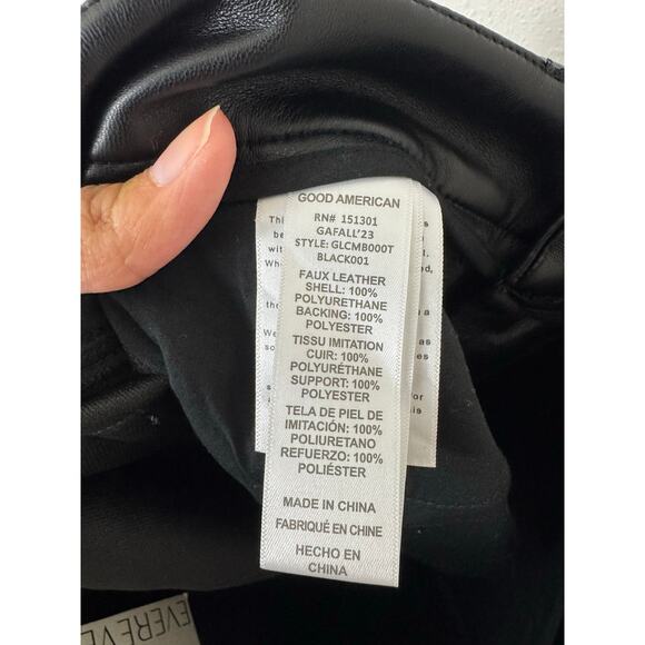 Good American Better Than Leather Crop Mini Boot Pants Black Size 4 NWT - Picture 6 of 6